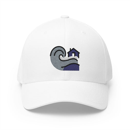 Tsunami Emoji White Cap – Premium by Capmoji