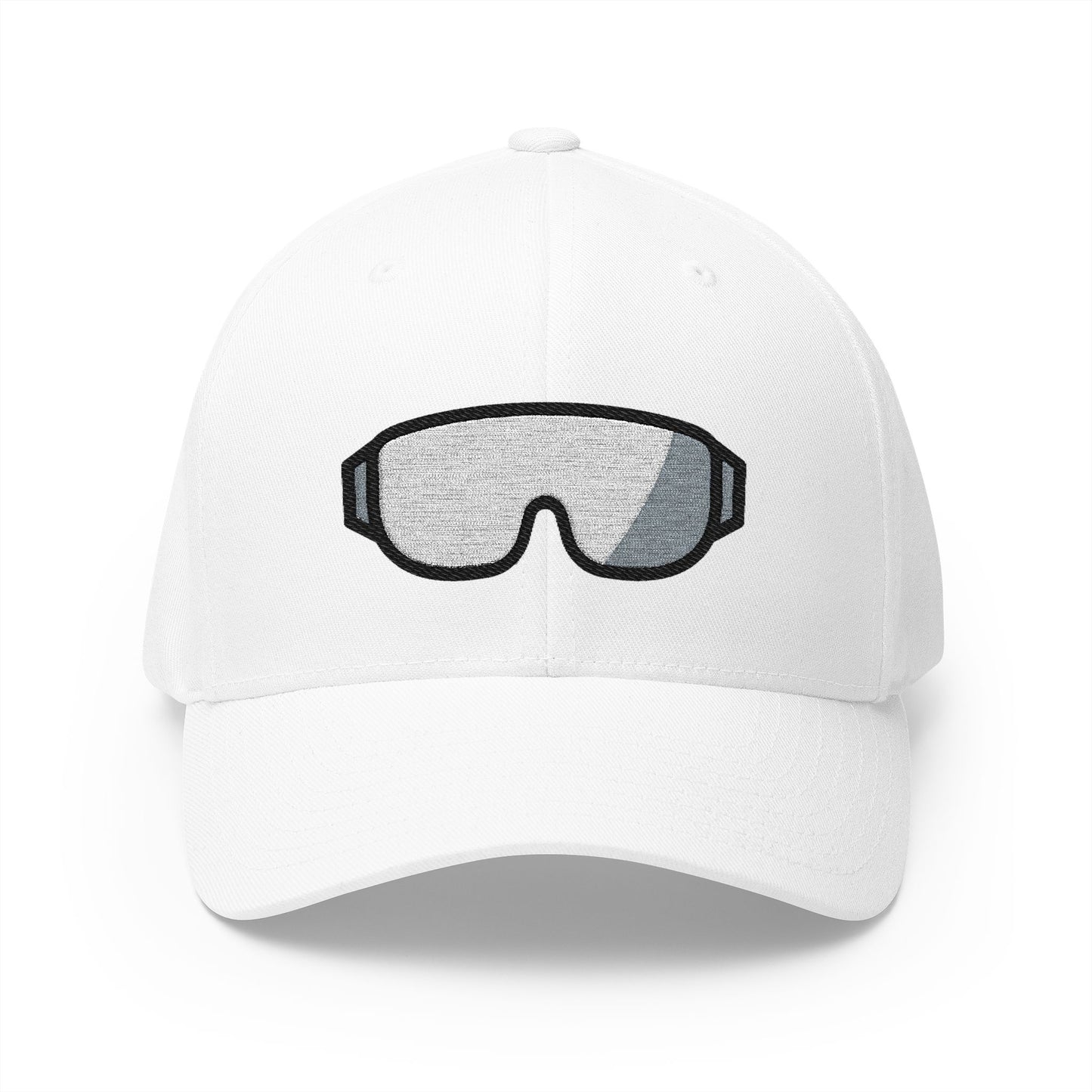 Goggles Emoji White Cap – Premium by Capmoji