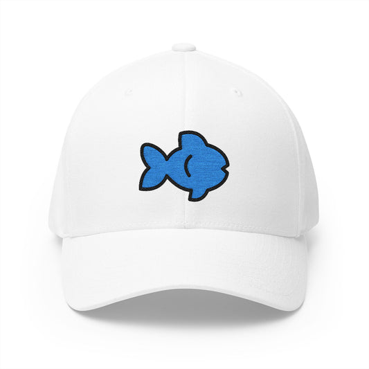 Fish Emoji White Cap – Premium by Capmoji