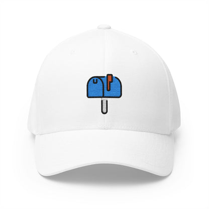 Closed Mailbox With Raised Flag Emoji White Cap – Premium by Capmoji