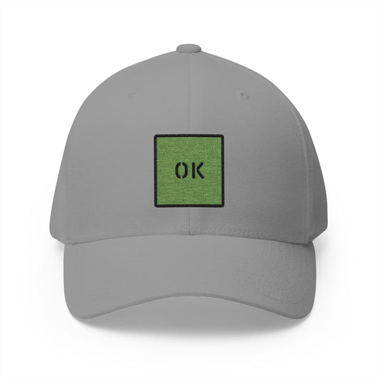 Ok Stencil Emoji Grey Cap – Premium by Capmoji