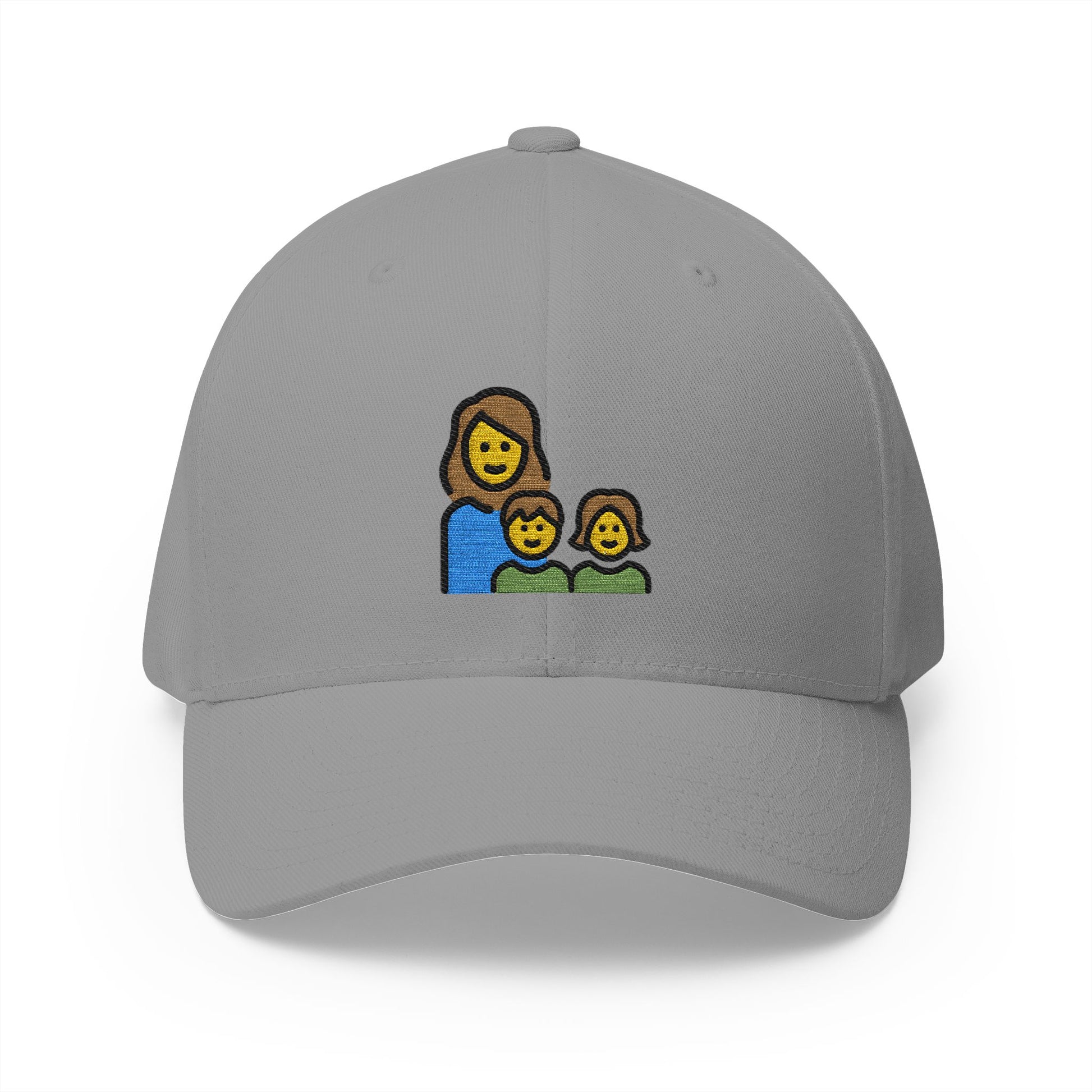 Family: Woman, Girl, Boy Emoji Grey Cap – Premium by Capmoji
