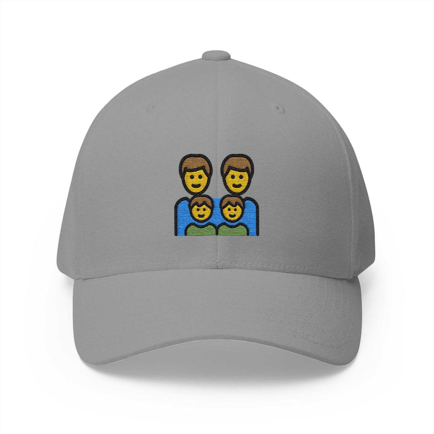 Family: Man, Man, Boy, Boy Emoji Grey Cap – Premium by Capmoji
