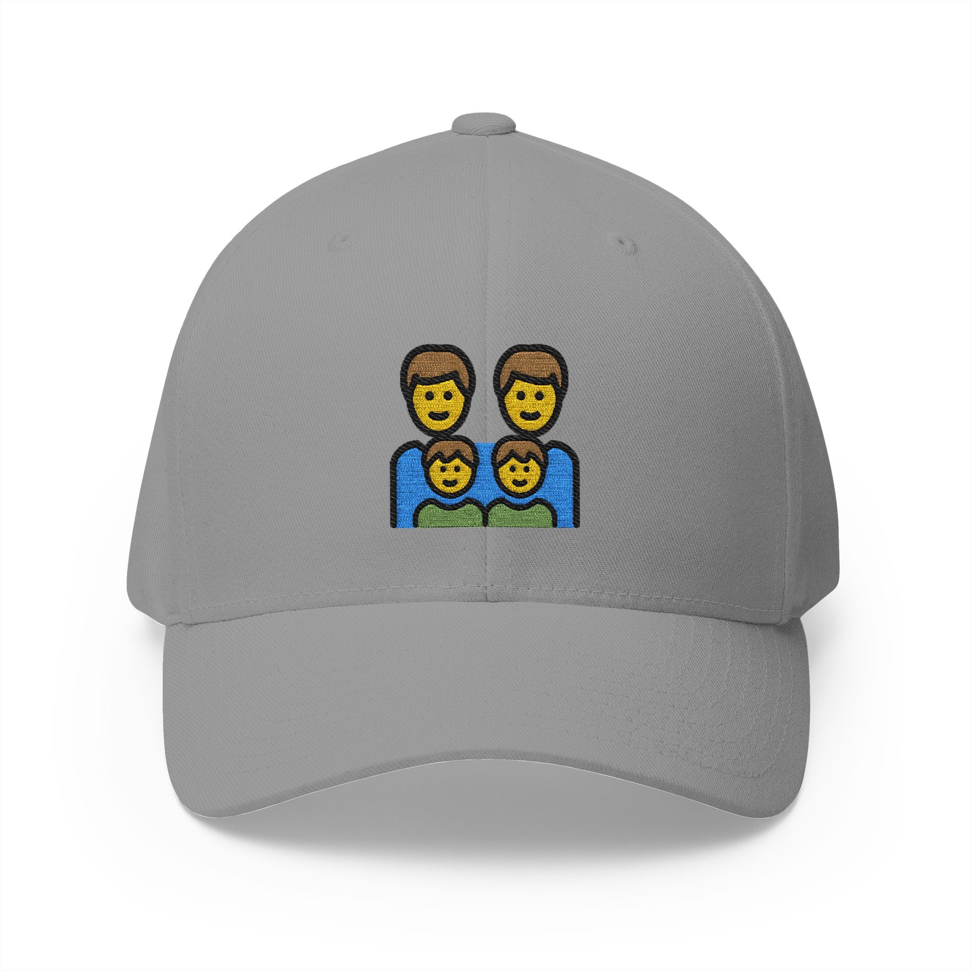 Family: Man, Man, Boy, Boy Emoji Grey Cap – Premium by Capmoji