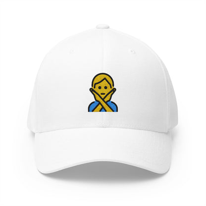 Person Gesturing No Emoji White Cap – Premium by Capmoji