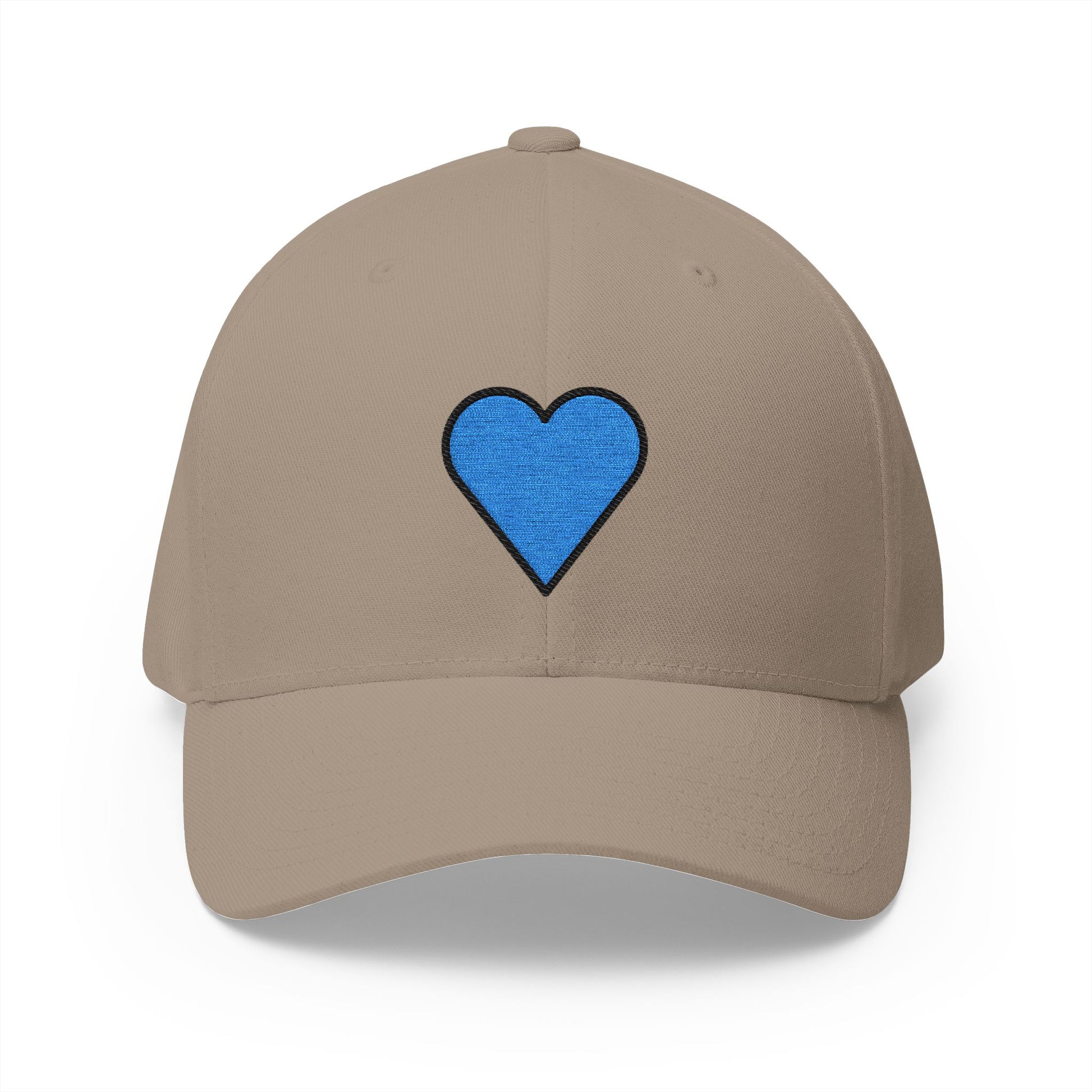 Light Blue Heart Emoji Khaki Cap – Premium by Capmoji