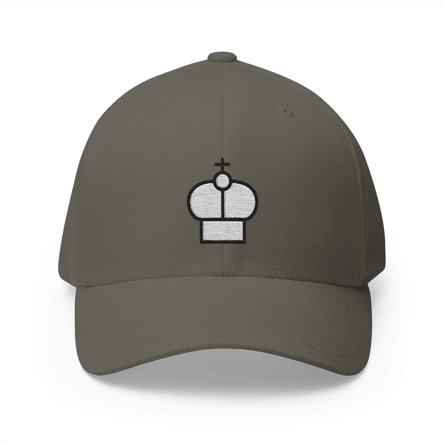 White Chess King Emoji Olive Cap – Premium by Capmoji