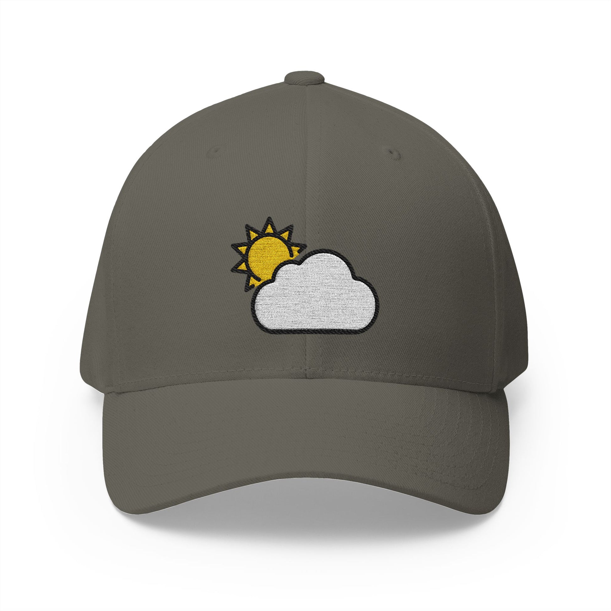 Sun Behind Large Cloud Emoji Olive Cap – Premium by Capmoji