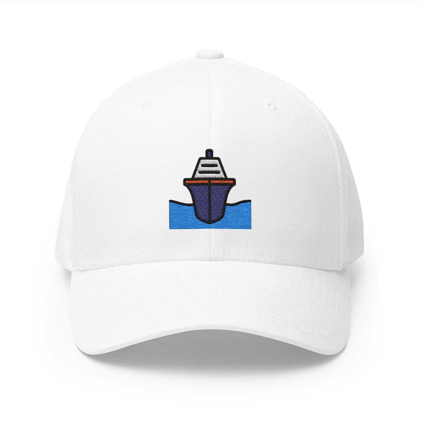 Passenger Ship Emoji White Cap – Premium by Capmoji