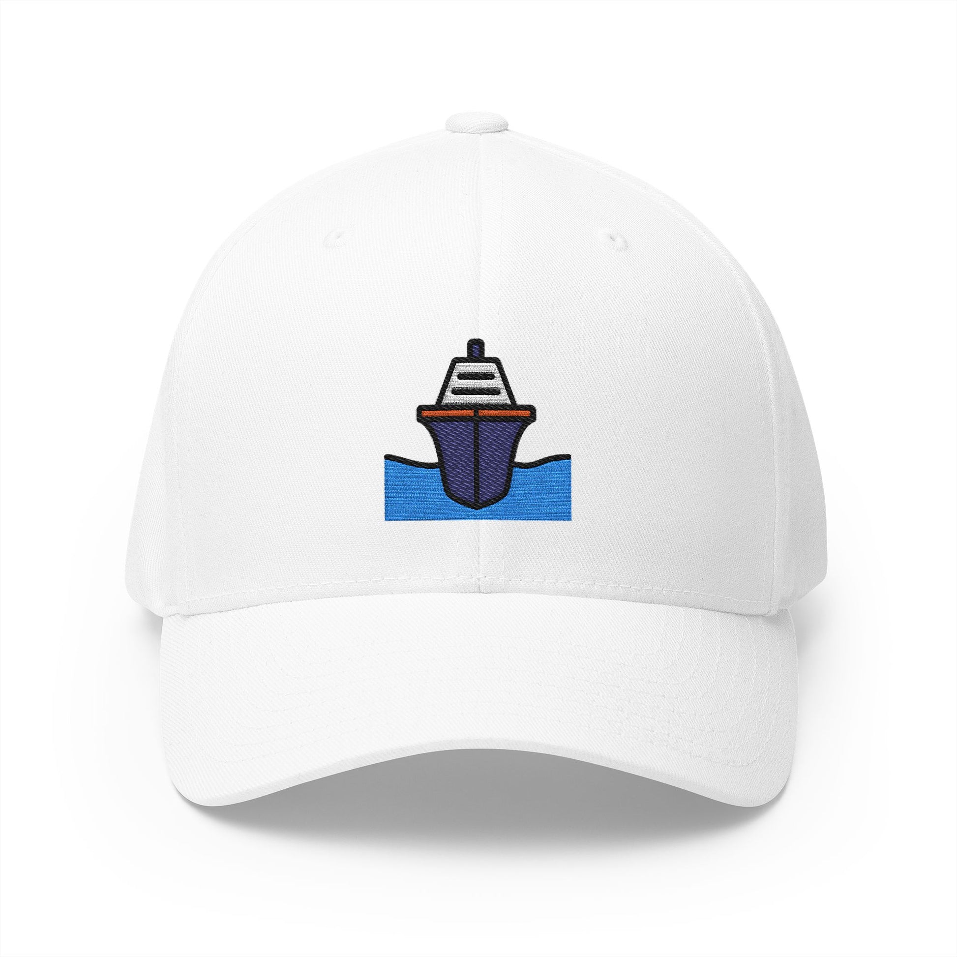 Passenger Ship Emoji White Cap – Premium by Capmoji
