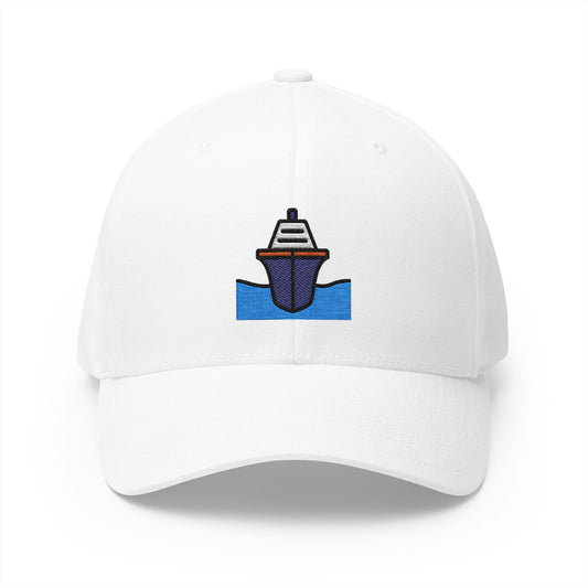 Passenger Ship Emoji White Cap – Premium by Capmoji