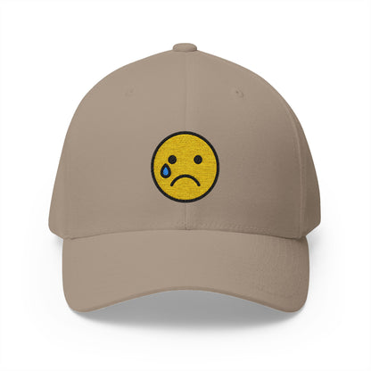 Crying Face Emoji Khaki Cap – Premium by Capmoji
