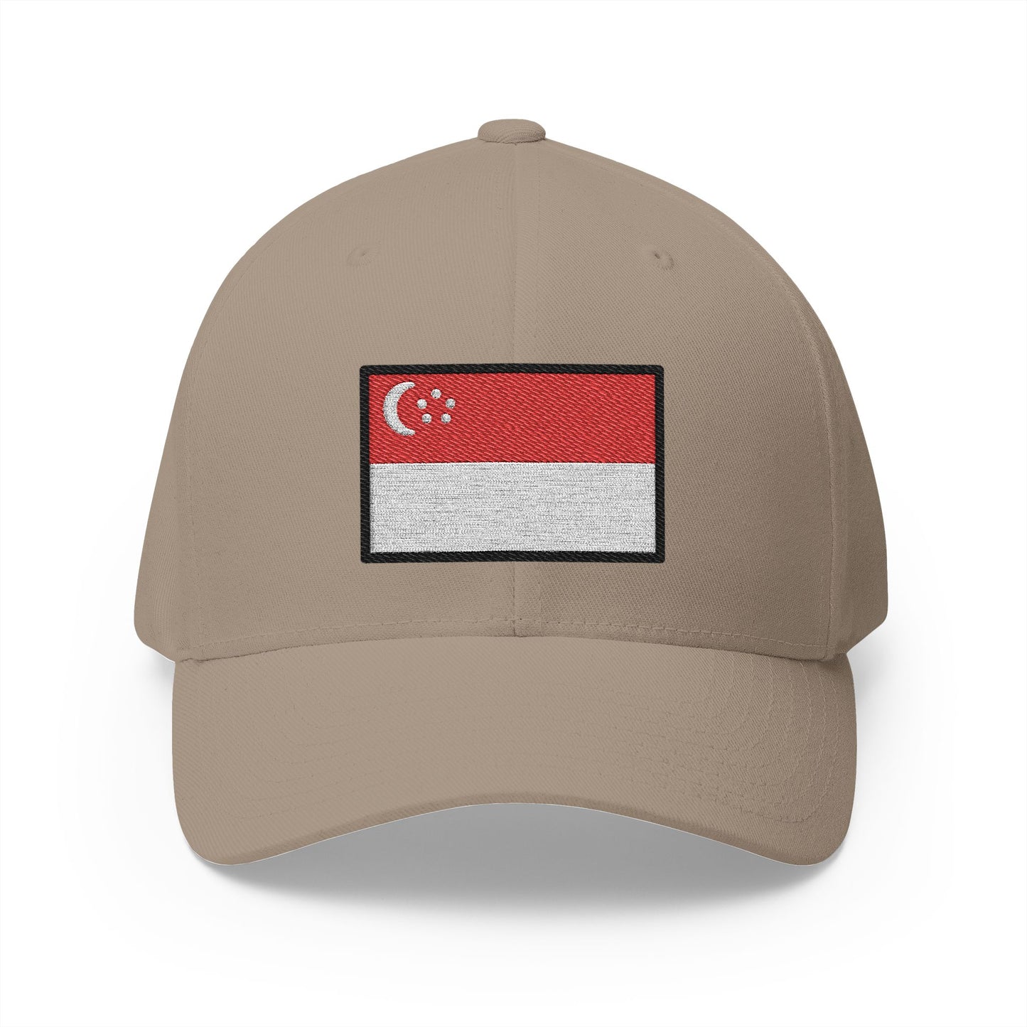 Flag: Singapore Emoji Khaki Cap – Premium by Capmoji