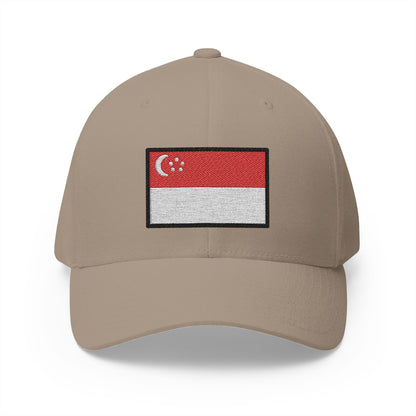 Flag: Singapore Emoji Khaki Cap – Premium by Capmoji