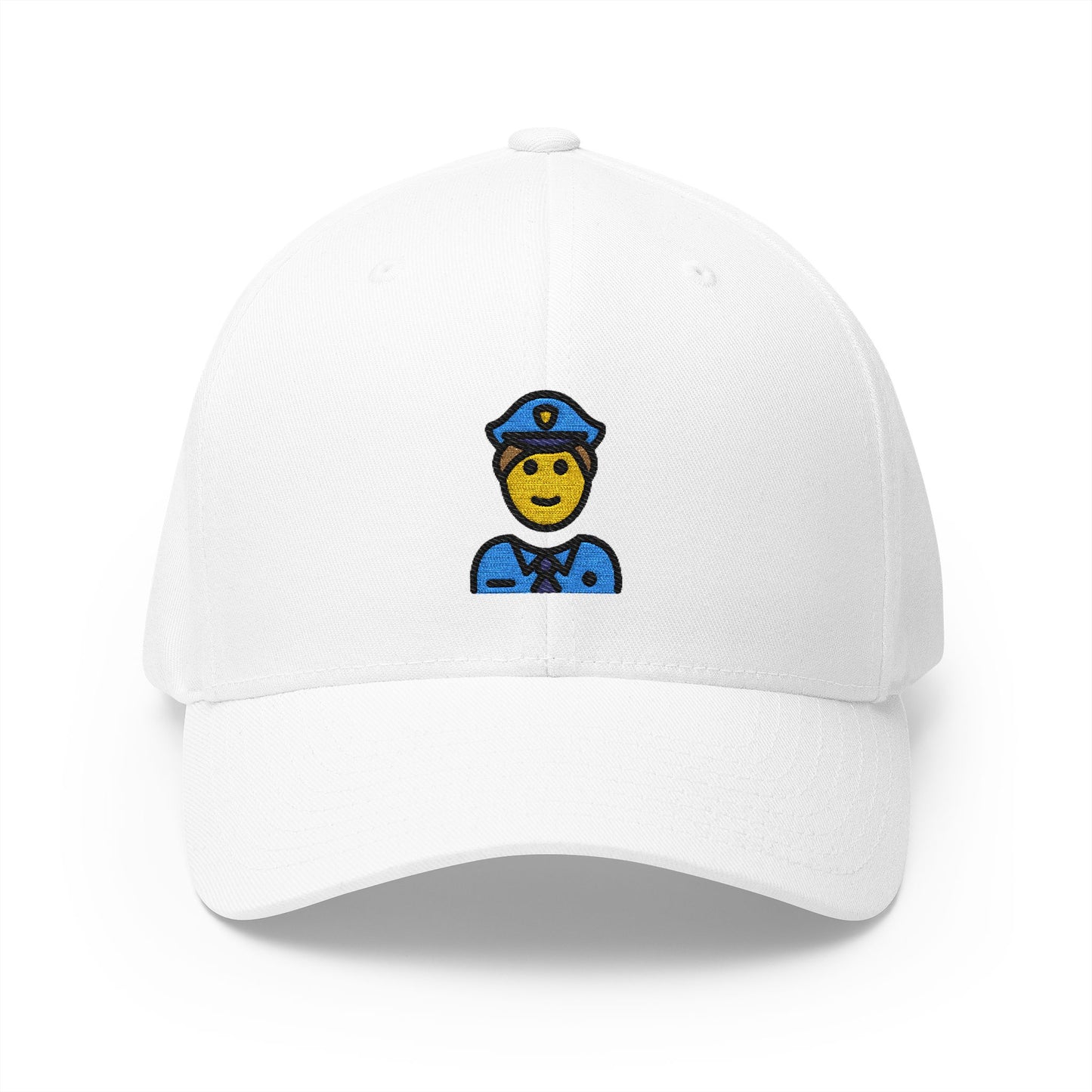 Police Officer Emoji White Cap – Premium by Capmoji