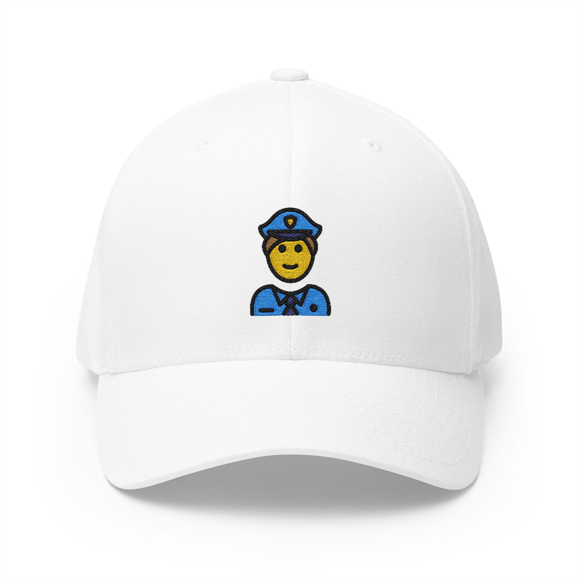 Police Officer Emoji White Cap – Premium by Capmoji