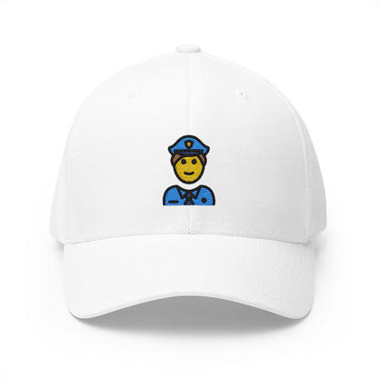 Police Officer Emoji White Cap – Premium by Capmoji