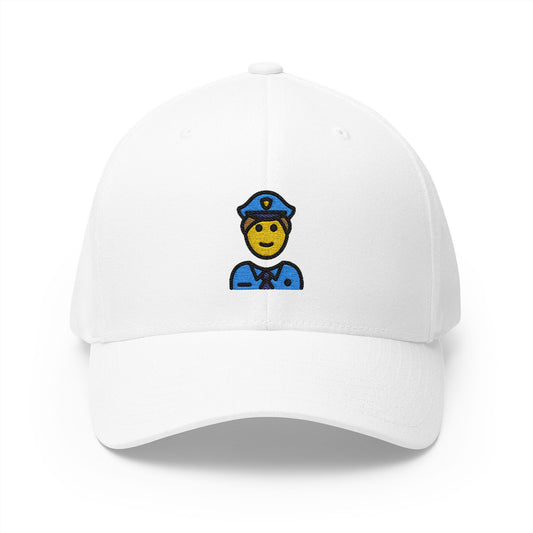 Police Officer Emoji White Cap – Premium by Capmoji