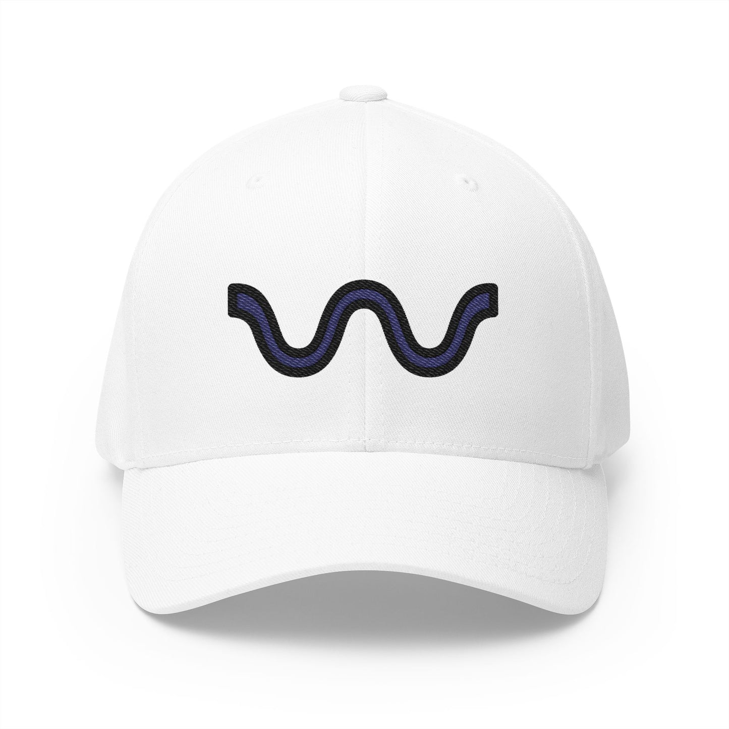 Wavy Dash Emoji White Cap – Premium by Capmoji