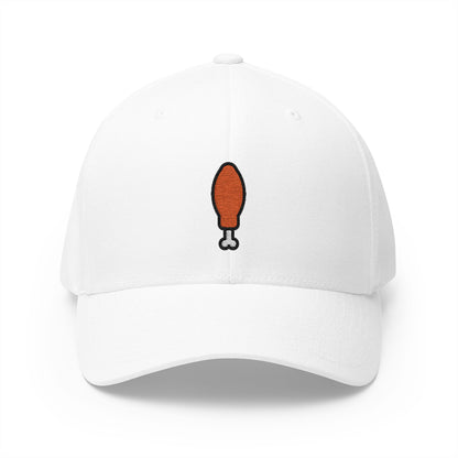 Poultry Leg Emoji White Cap – Premium by Capmoji