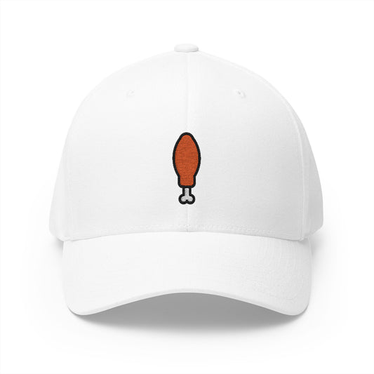 Poultry Leg Emoji White Cap – Premium by Capmoji
