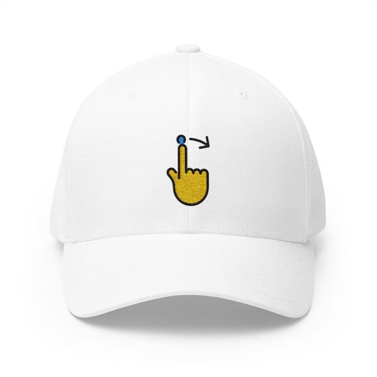 Swipe Right Emoji White Cap – Premium by Capmoji