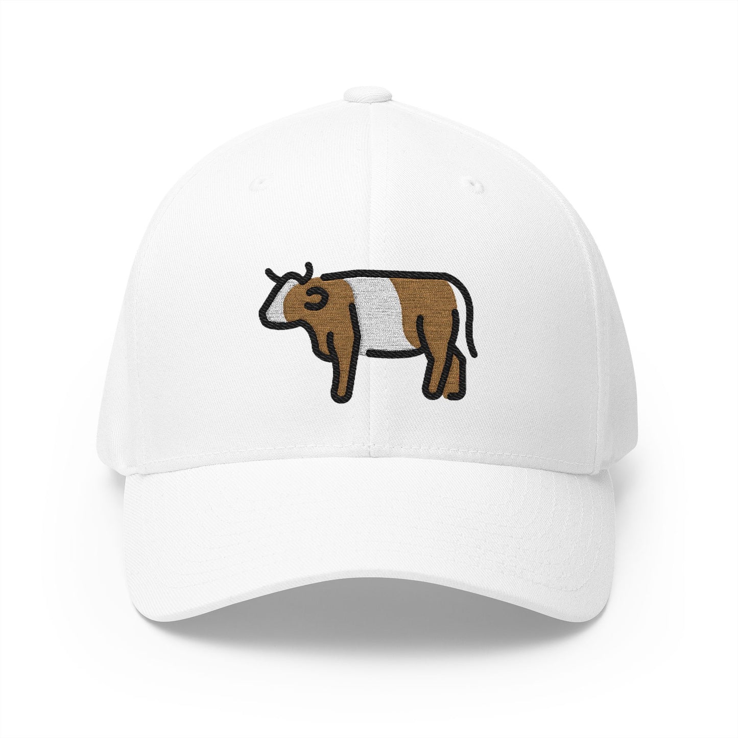 Cow Emoji White Cap – Premium by Capmoji