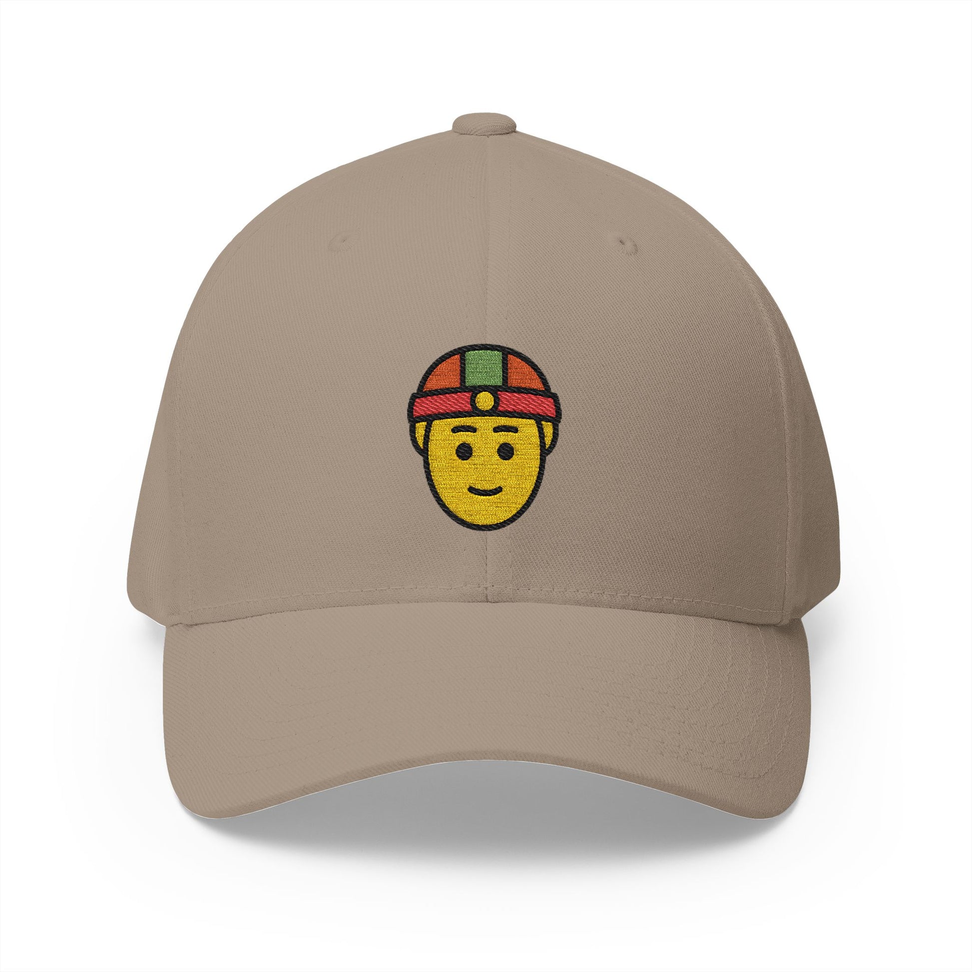 Person With Skullcap Emoji Khaki Cap – Premium by Capmoji
