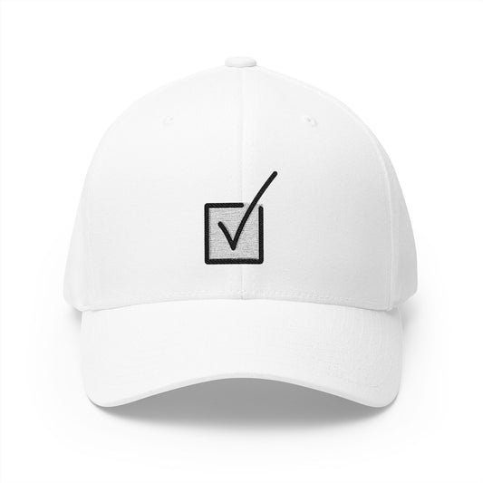 Check Box With Check Emoji White Cap – Premium by Capmoji