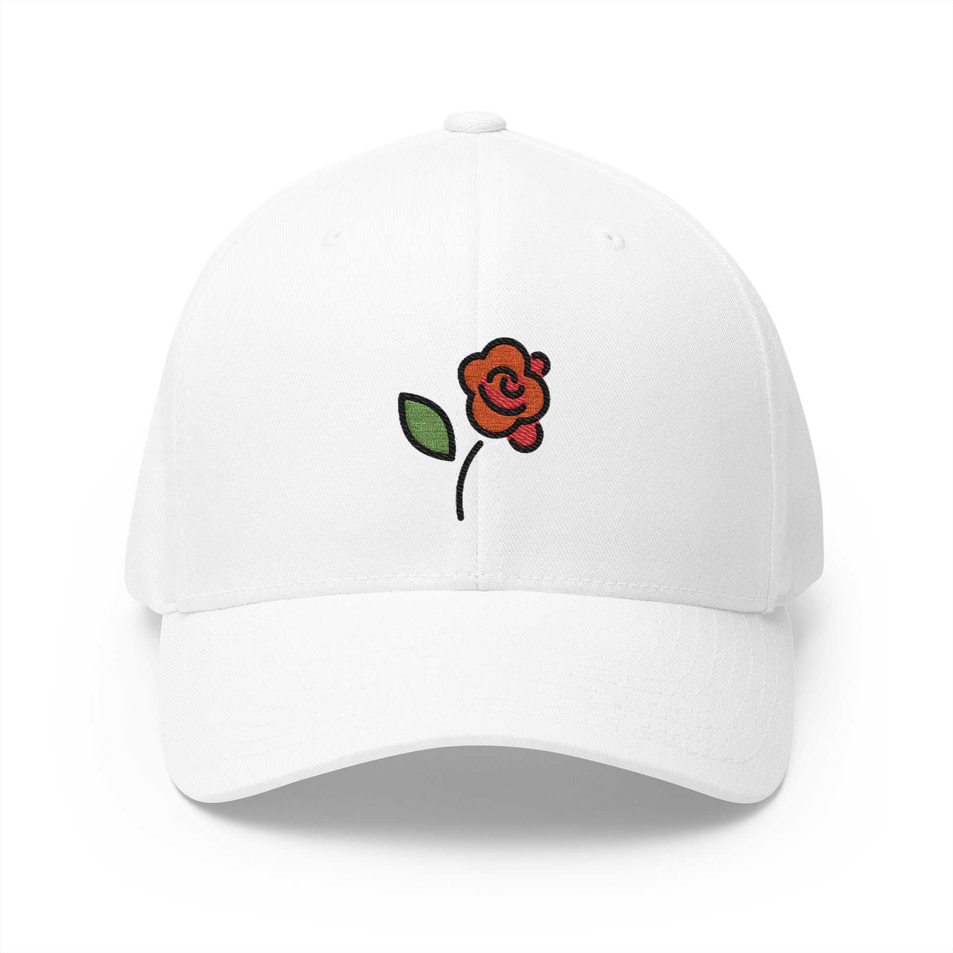 Rose Emoji White Cap – Premium by Capmoji