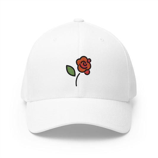 Rose Emoji White Cap – Premium by Capmoji