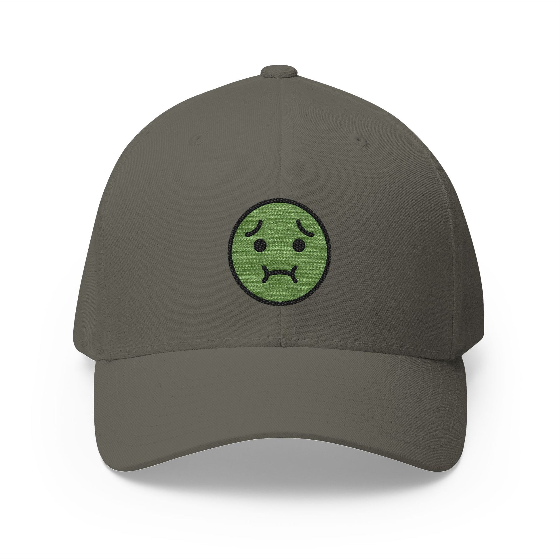 Nauseated Face Emoji Olive Cap – Premium by Capmoji