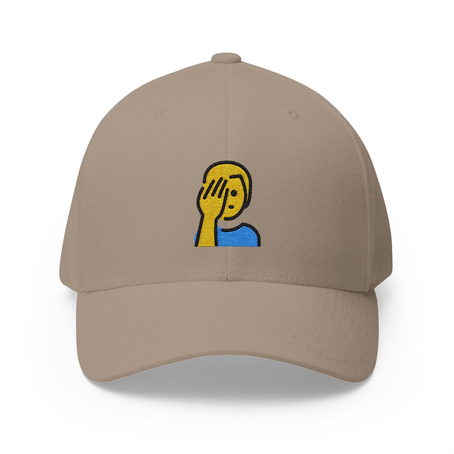 Man Facepalming Emoji Khaki Cap – Premium by Capmoji