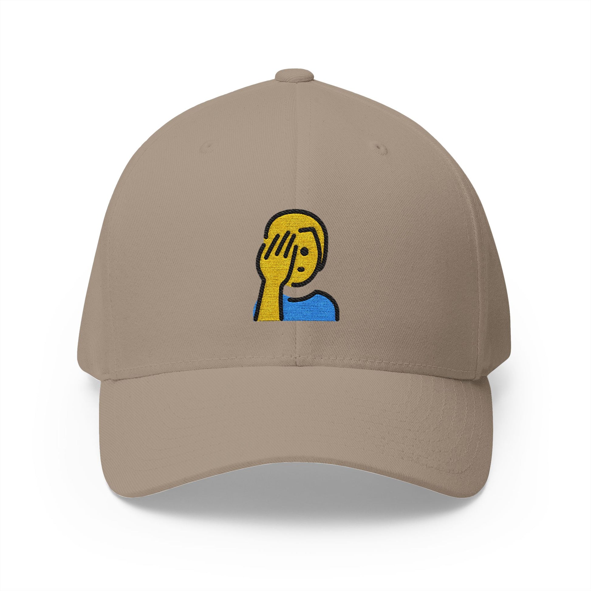 Man Facepalming Emoji Khaki Cap – Premium by Capmoji