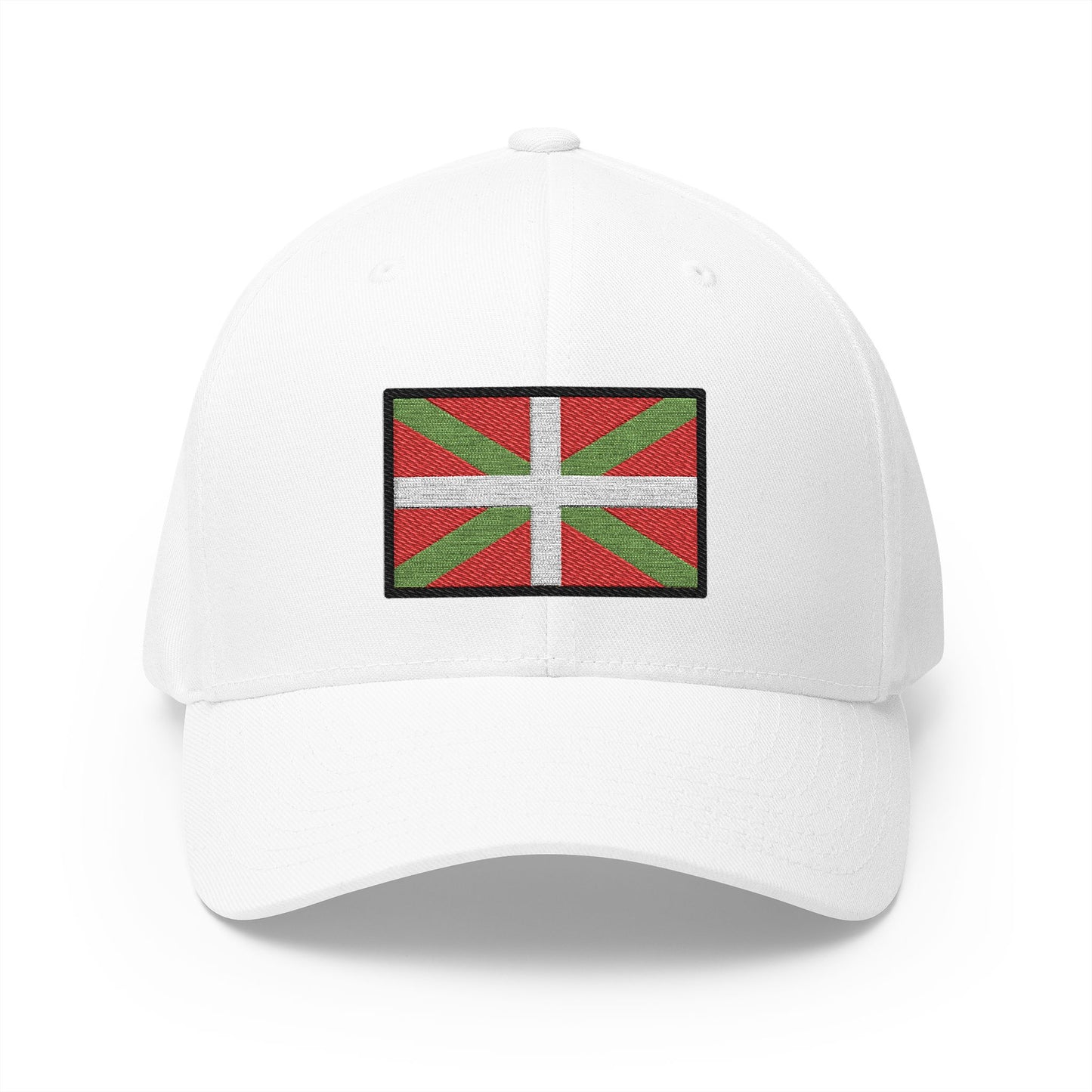 Basque Flag Emoji White Cap – Premium by Capmoji
