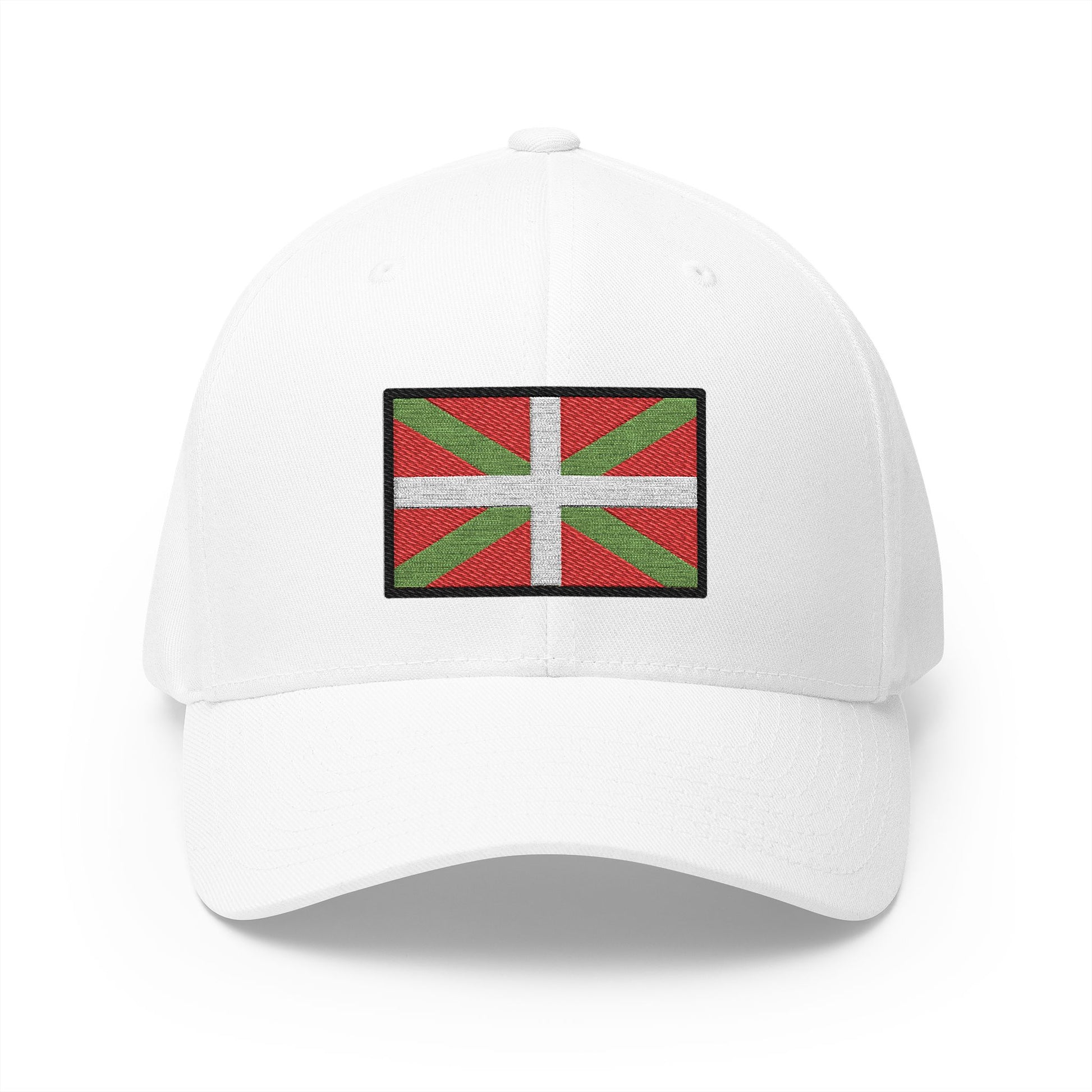 Basque Flag Emoji White Cap – Premium by Capmoji