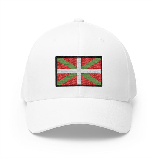 Basque Flag Emoji White Cap – Premium by Capmoji
