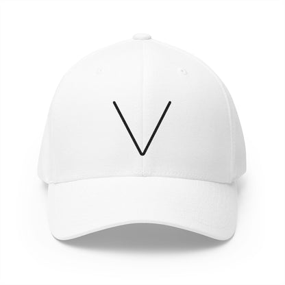 Downwards Button Emoji White Cap – Premium by Capmoji