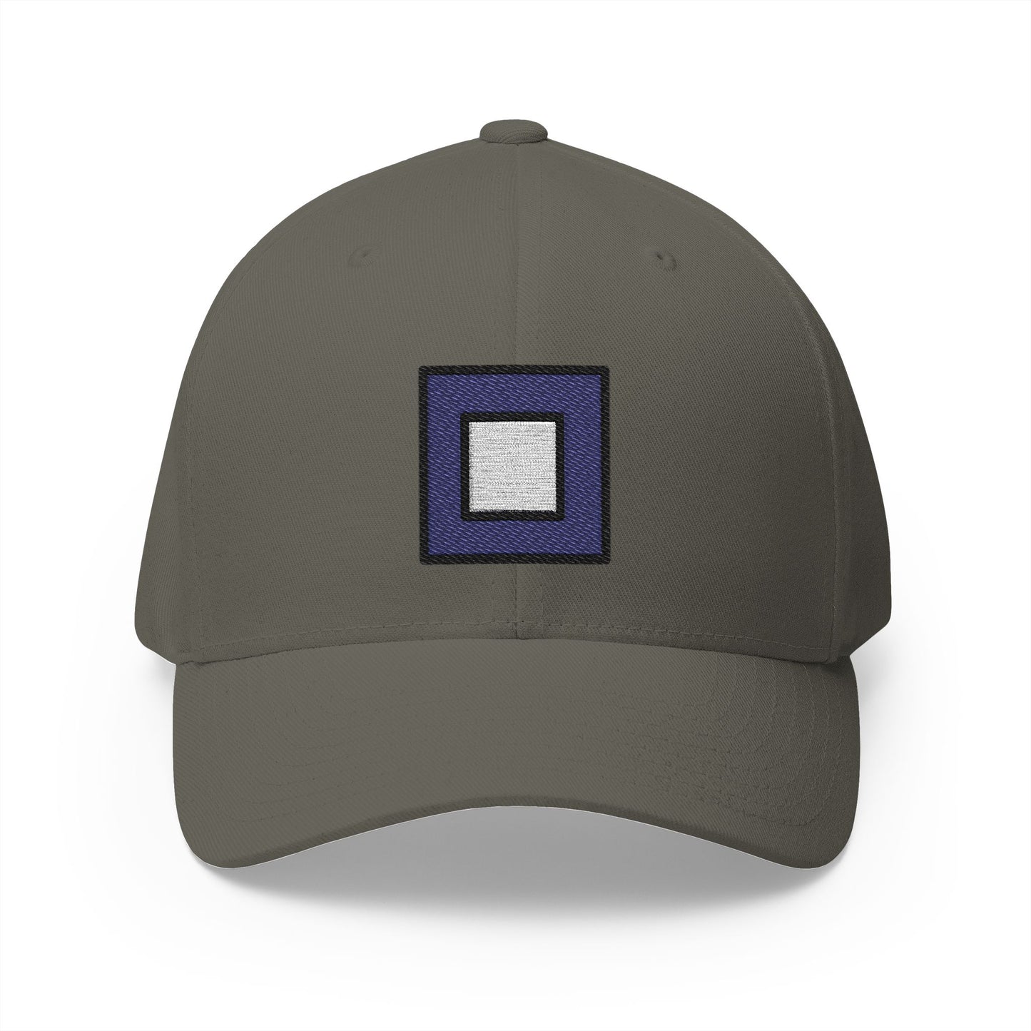 Black Square Button Emoji Olive Cap – Premium by Capmoji