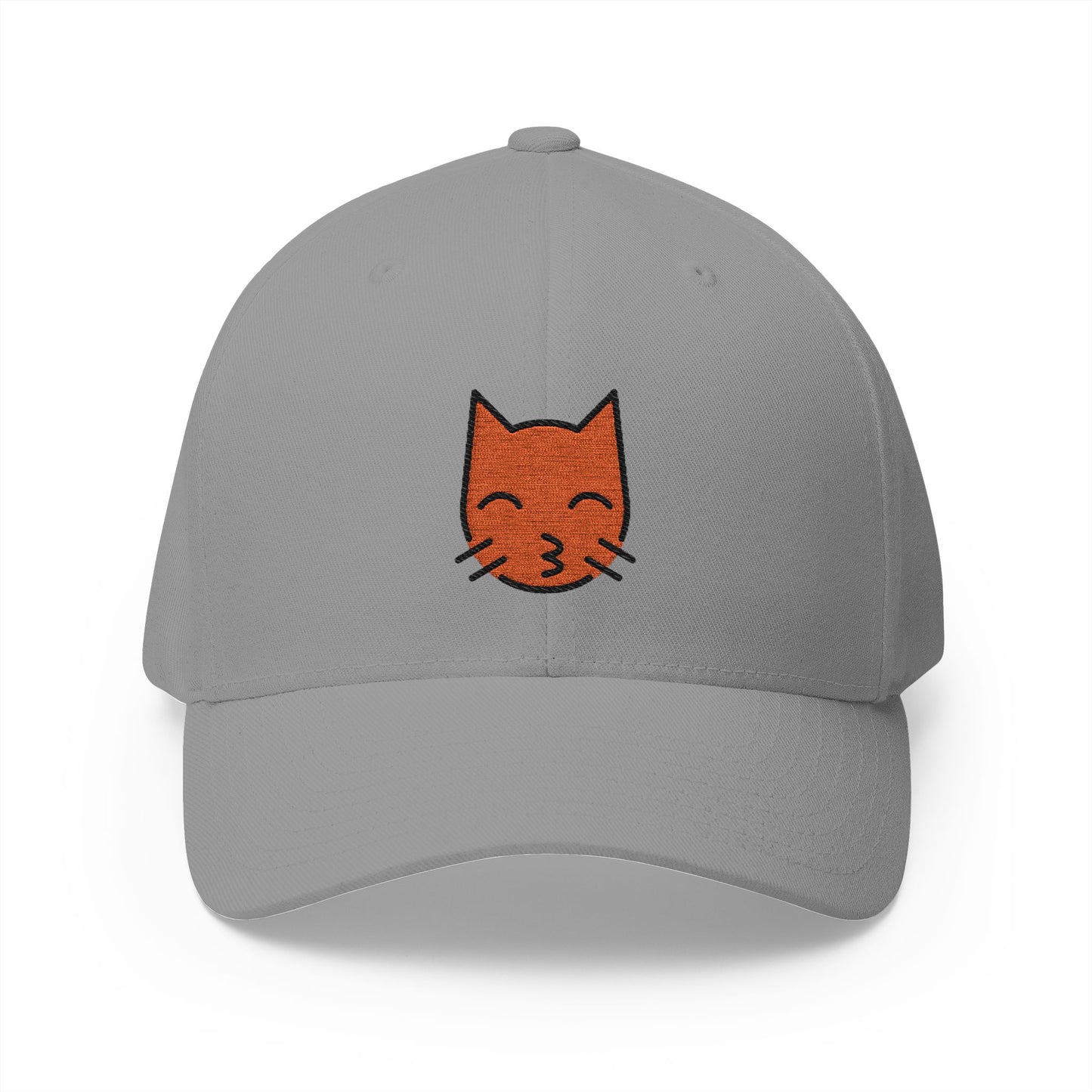 Kissing Cat Emoji Grey Cap – Premium by Capmoji