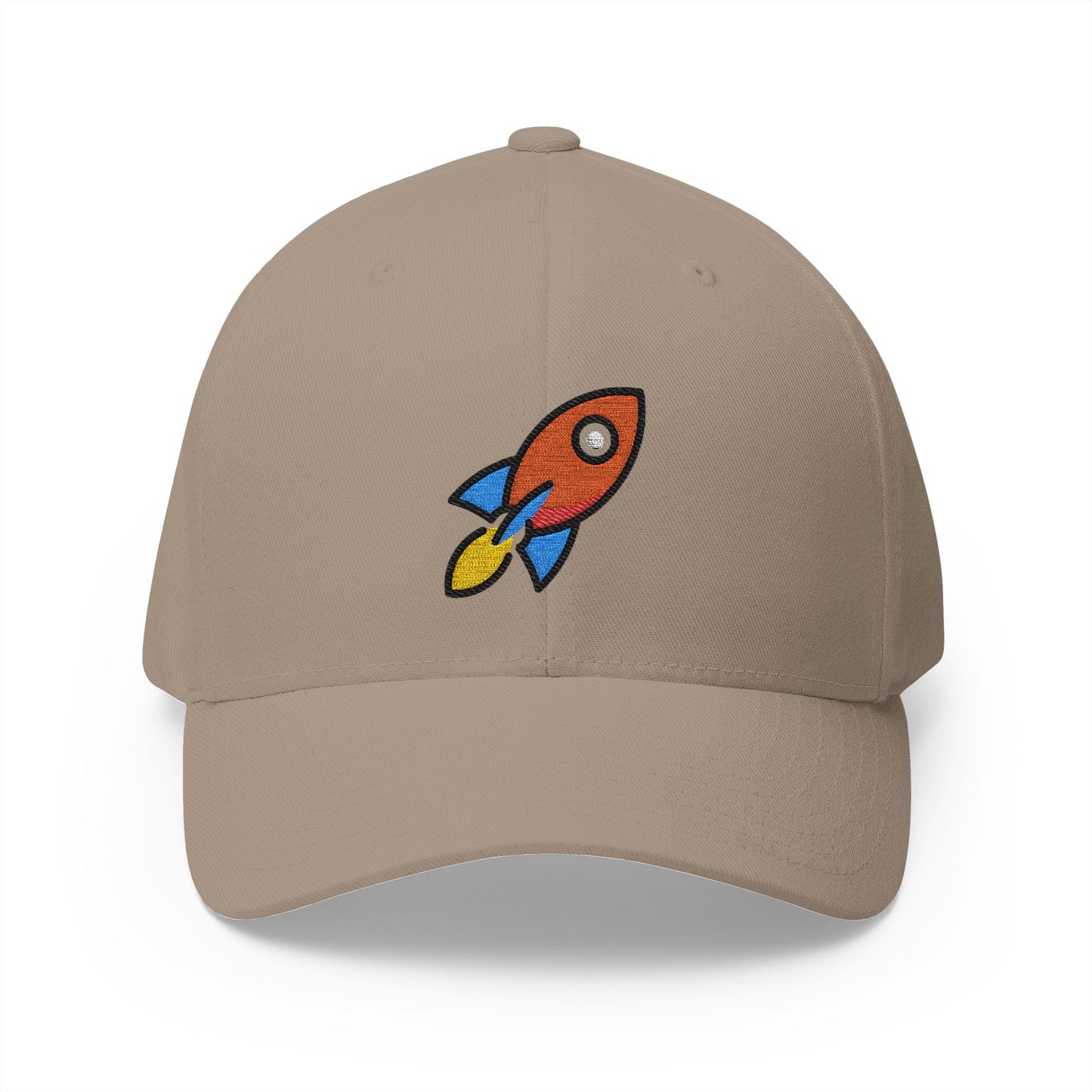 Rocket Emoji Khaki Cap – Premium by Capmoji