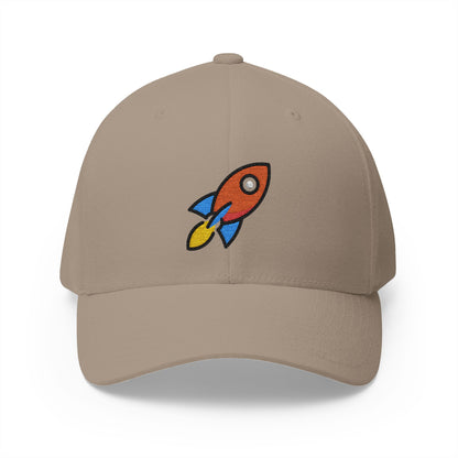 Rocket Emoji Khaki Cap – Premium by Capmoji