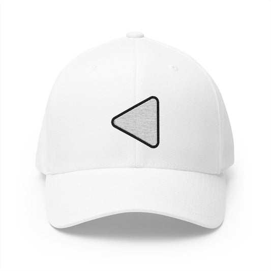 Reverse Button Emoji White Cap – Premium by Capmoji