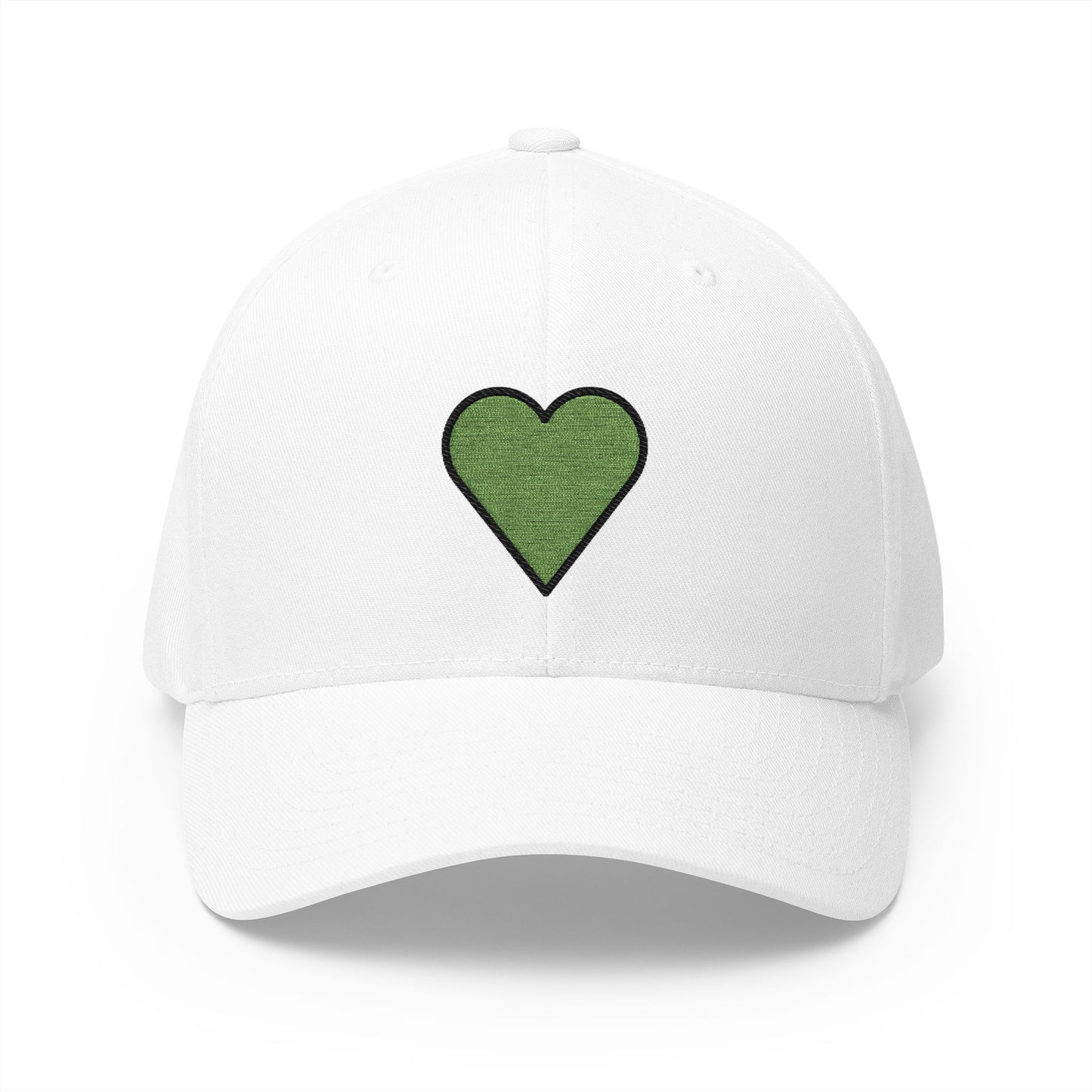 Green Heart Emoji White Cap – Premium by Capmoji