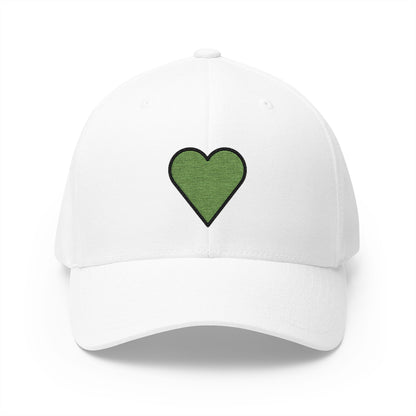 Green Heart Emoji White Cap – Premium by Capmoji
