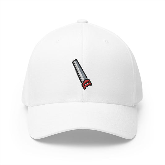 Carpentry Saw Emoji White Cap – Premium by Capmoji