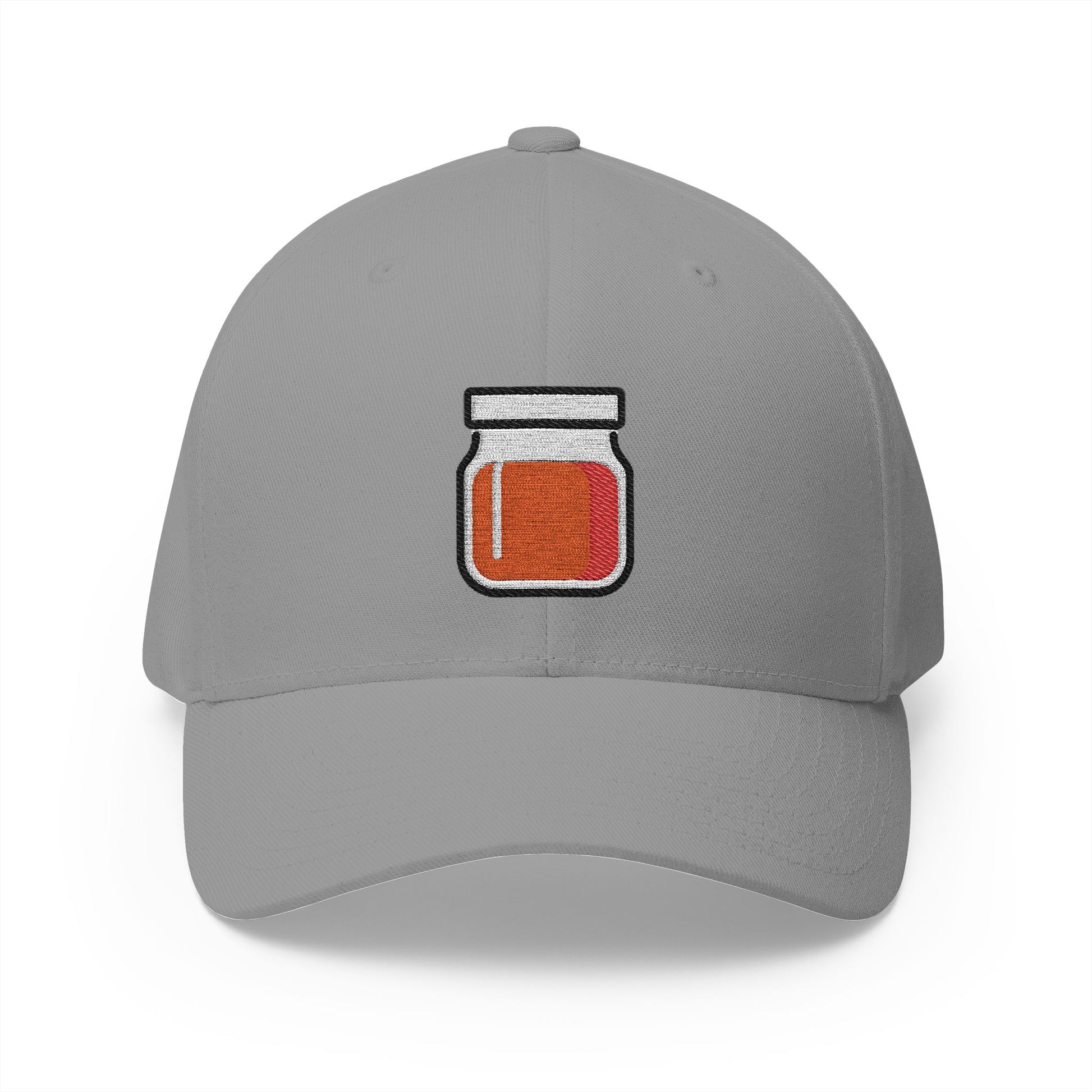 Jar With Red Content Emoji Grey Cap – Premium by Capmoji
