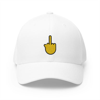 Middle Finger Emoji White Cap – Premium by Capmoji