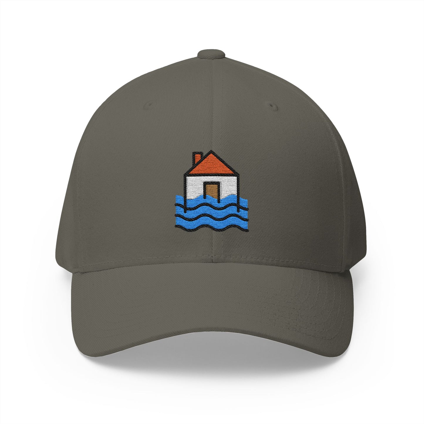 Flood Emoji Olive Cap – Premium by Capmoji