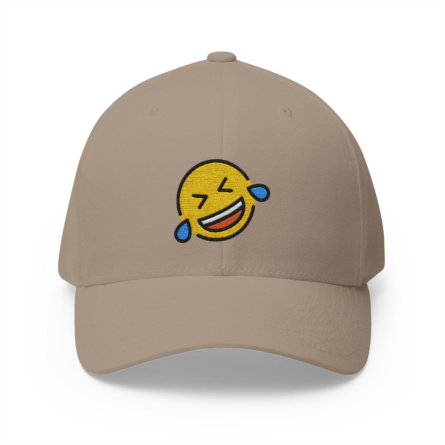 Rolling On The Floor Laughing Emoji Khaki Cap – Premium by Capmoji